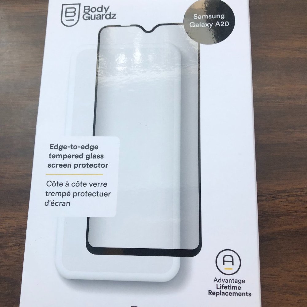 Body Guardz Samsung Galaxy A20 2 Tempered Glass Screen Protector Pure 2 Edge NEW